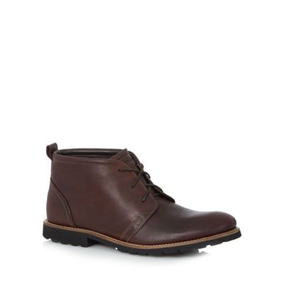 Dark brown leather 'Charson' lace up boots